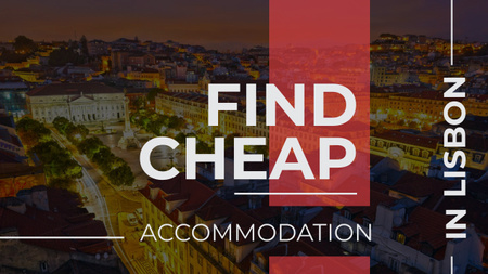 Ontwerpsjabloon van Youtube van Cheap accommodation in Lisbon Offer