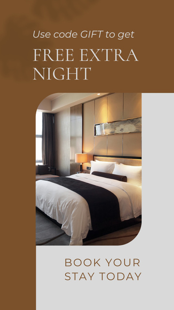 Platilla de diseño Additional Night At Hotel As Presents Offer In Orange Instagram Video Story