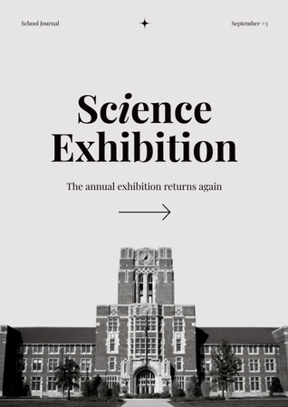 Designvorlage Science Exhibition Announcement für Newsletter