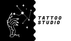 Tattoo Studio Service Offer With Hand And Stars