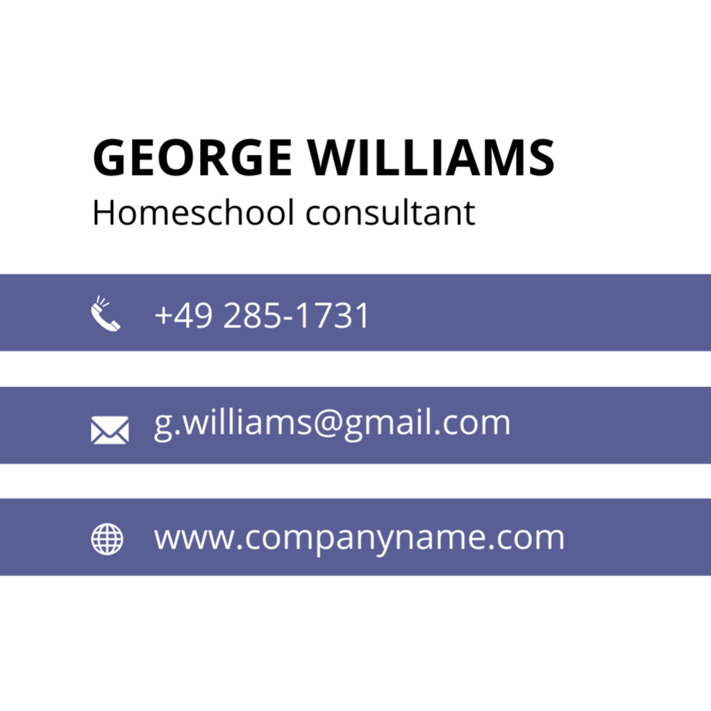 Image of Company Emblem with Info of Contacts Square 65x65mm Design Template