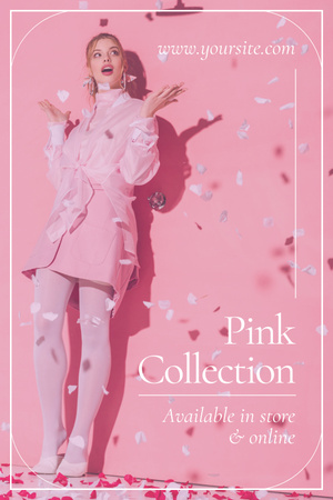 Pink Fashion Collection is Available Pinterest Design Template