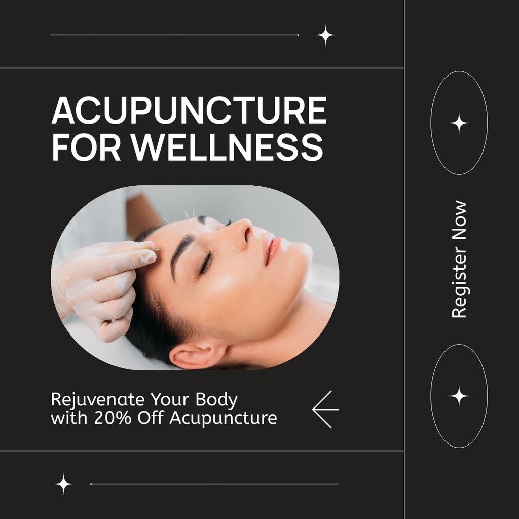 Ontwerpsjabloon van Instagram AD van Rejuvenating Body With Acupuncture At Reduced Price