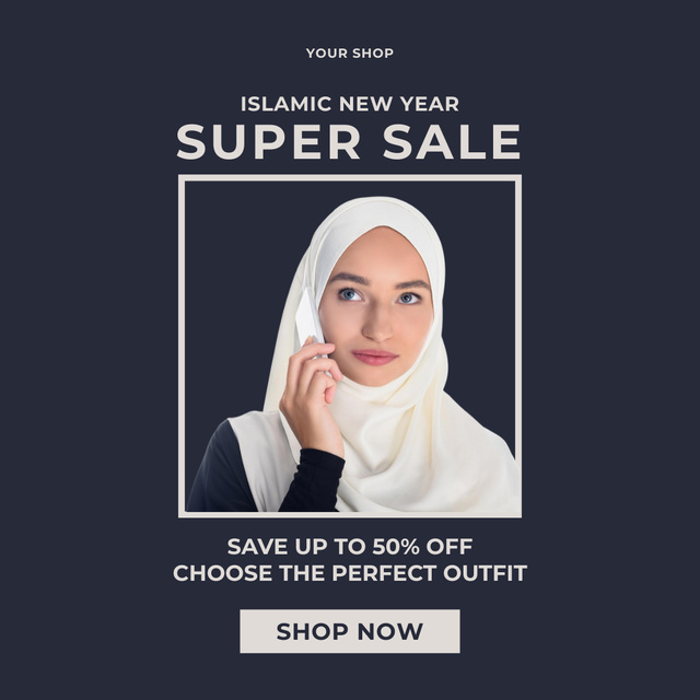 Islamic New Year Sale Offer of Outfit  Instagramデザインテンプレート