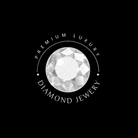 Ontwerpsjabloon van Logo van sieraden advertentie met diamant
