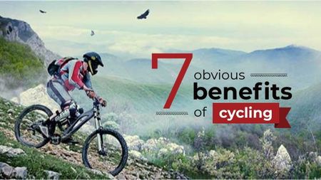 Extreme Sport inspiration Cyclist in Mountains Title Šablona návrhu