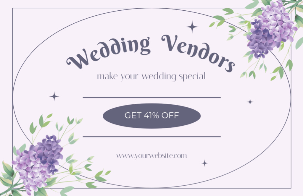 Services by Wedding Vendors Thank You Card 5.5x8.5in – шаблон для дизайну