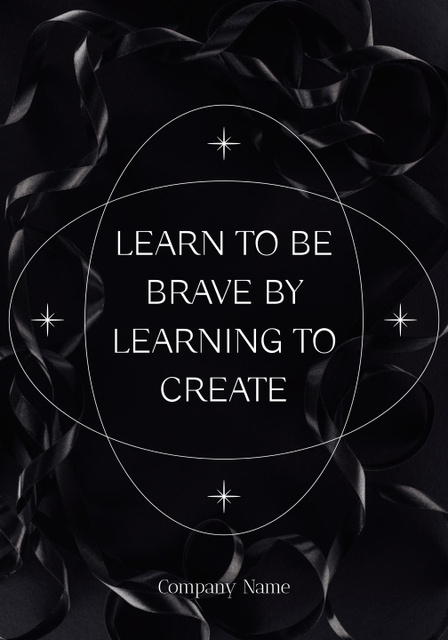 Inspirational Phrase about Learning on Black Poster 28x40in Modelo de Design