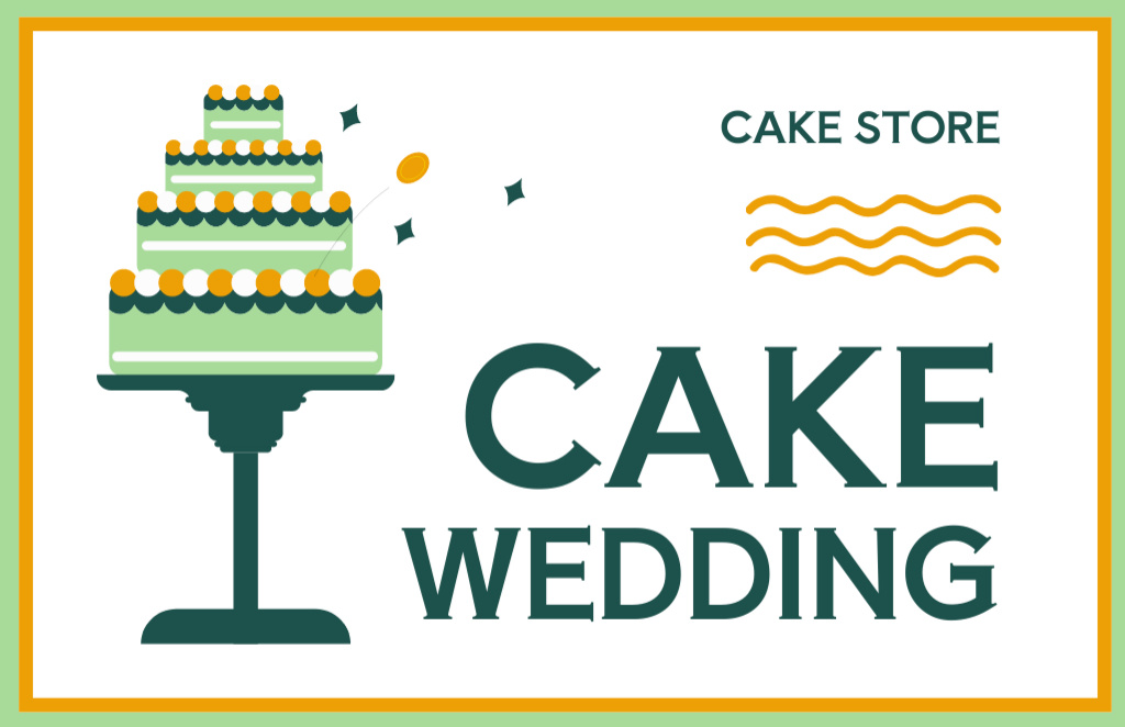 Offer of Wedding Cakes in Confectionery Shop Business Card 85x55mm – шаблон для дизайну