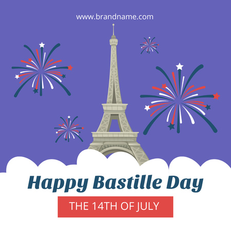 Happy Bastille Day,instagram post design Instagram tervezősablon