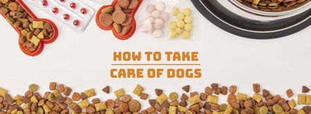 Ontwerpsjabloon van Facebook cover van Voedsel voor huisdieren en supplementen