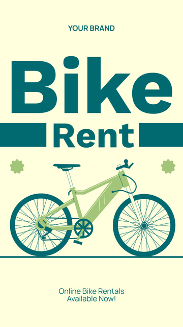 Simple Green Ad of Bikes Rent Instagram Story – шаблон для дизайна
