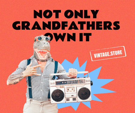 Platilla de diseño Funny Vintage Store Promotion Facebook