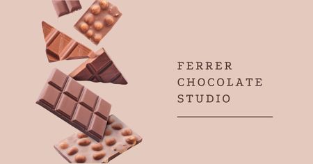 peças de chocolate doce Facebook AD Modelo de Design