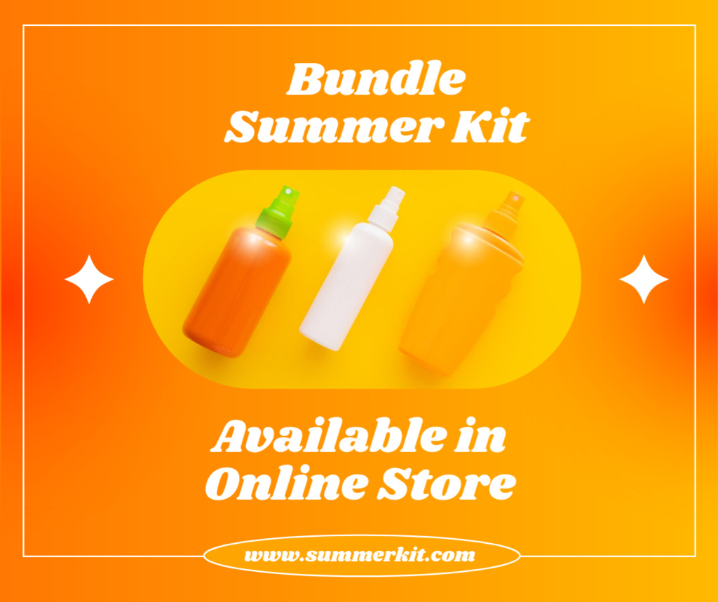 Ontwerpsjabloon van Facebook van Summer Skincare Kit Ad In Online Store