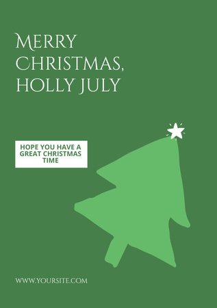Plantilla de diseño de Tarjeta de felicitación de Navidad en julio en verde Postcard A5 Vertical 