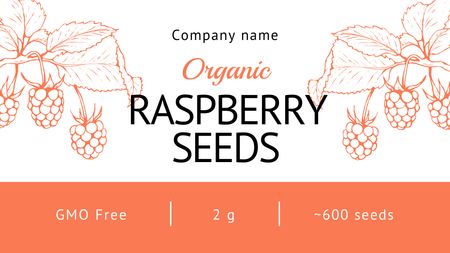 Organic Raspberry Seeds Offer Label 3.5x2in Design Template