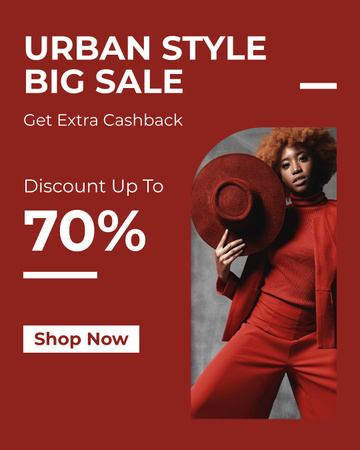 Sale of Urban Style Clothes Instagram Post Vertical Design Template
