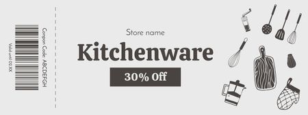 Kitchenware Sale Grey Minimalist Coupon Design Template