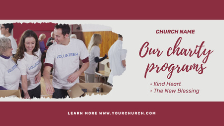 Volunteers Taking Part In Church Charity Programs Full HD video Design Template