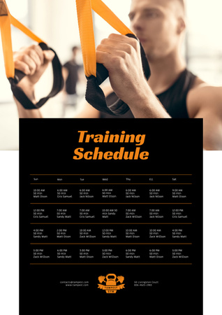 Young Man Exercising in Gym According to Plan Poster – шаблон для дизайну