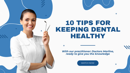 Dental Tips from Professional Dentist Youtube Thumbnail Design Template