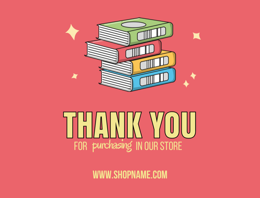 Encouraging Back to School And Thank You For Purchase Postcard 4.2x5.5in Design Template