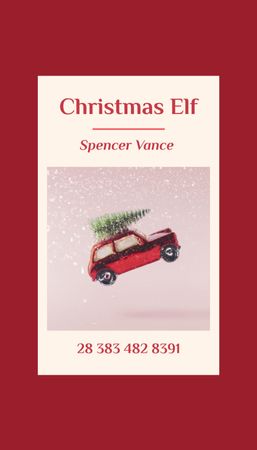 Template di design Offerta di servizio degli elfi di Natale Business Card US Vertical