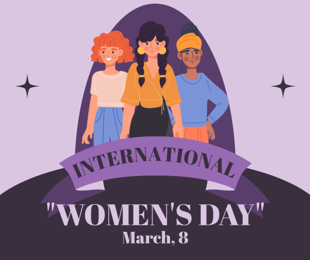 Ontwerpsjabloon van Facebook van International Women's Day Announcement