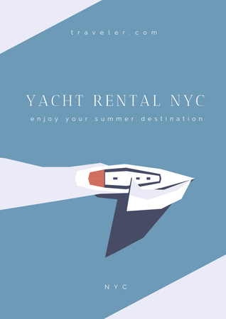 Yacht Rental in New York Poster Design Template