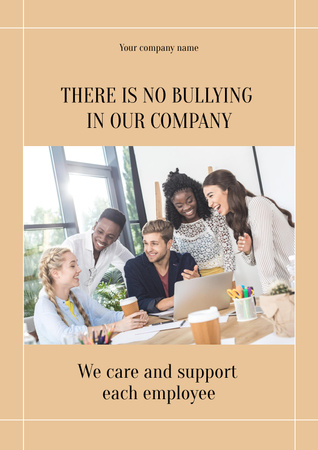 Ontwerpsjabloon van Poster van Awareness of Stopping Bullying on Workplace