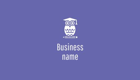 Image of Owl in Academic Cap Business Card US Design Template