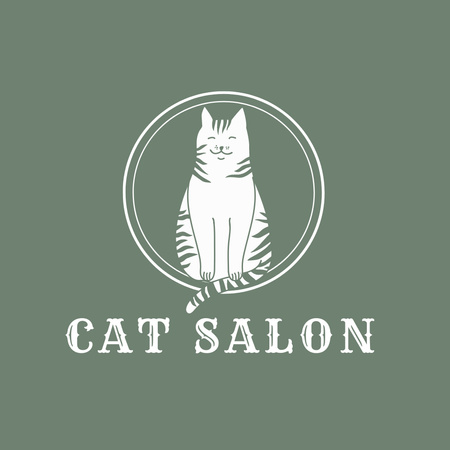 Ontwerpsjabloon van Logo van Reclamesalon voor katten