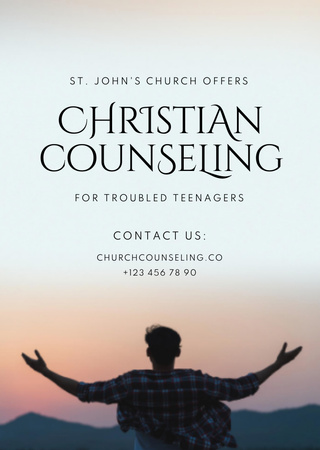 Template di design consulenza cristiana per adolescenti problematici Flyer A6