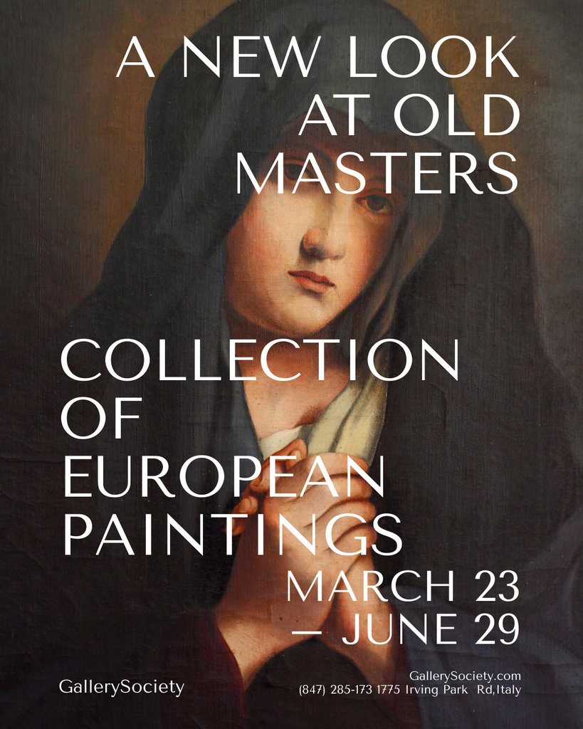 Lovely Art Exhibition Announcement with Masterpiece Paintings Poster 16x20in Modelo de Design