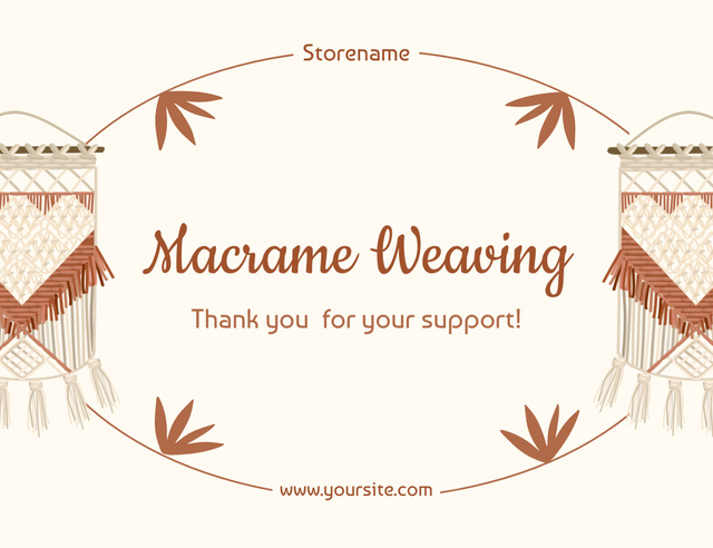 Everything You Need Macrame Weaving Thank You Card 5.5x4in Horizontal Tasarım Şablonu