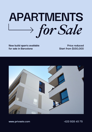 Ontwerpsjabloon van Poster 28x40in van Ad of Apartments Sale