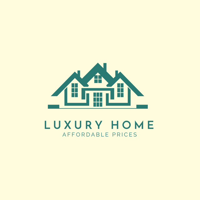 Affordable Real Estate Agency Offer And House Emblem Logo 1080x1080pxデザインテンプレート