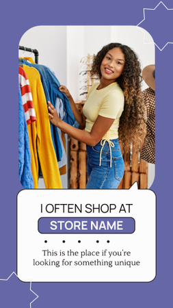 Modèle de visuel Local Clothes Shop Customer Testimonial - Instagram Video Story