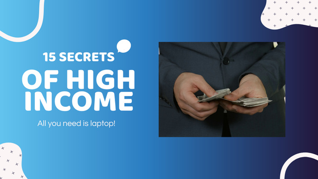 Modèle de visuel Vlog about Secrets of High Income - YouTube intro