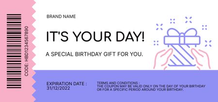 Birthday Gift Voucher Coupon Din Large Design Template