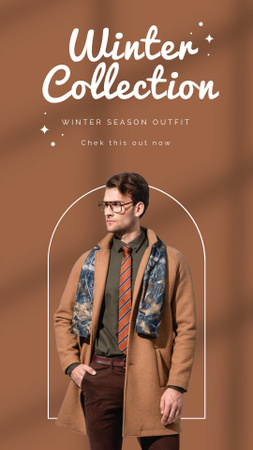 Plantilla de diseño de Oferta de venta de la colección de ropa de invierno Instagram Story 