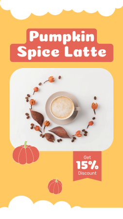 Plantilla de diseño de otoño calabaza latte oferta TikTok Video 