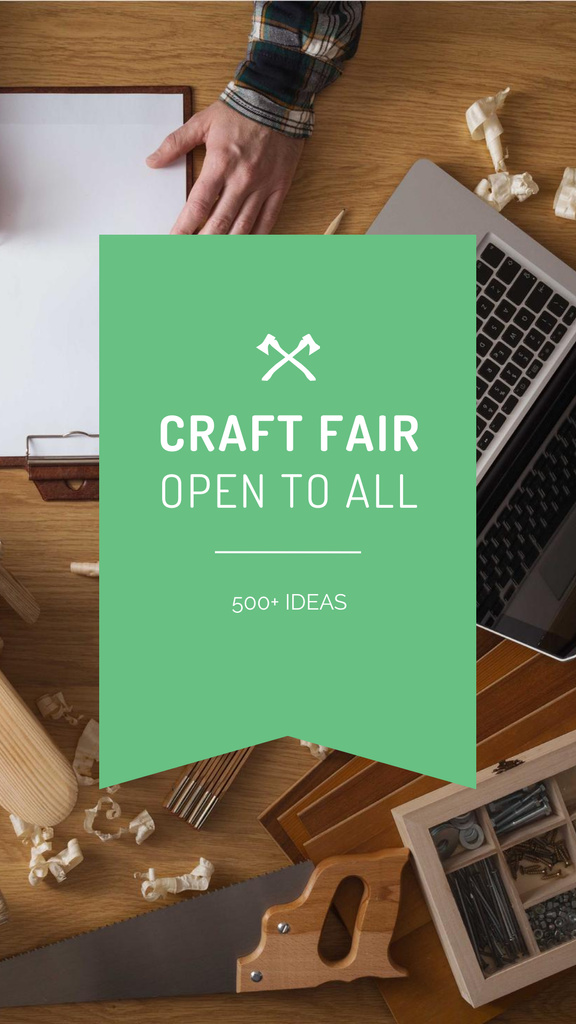 Craft Fair Announcement with Wooden Plane Instagram Story Πρότυπο σχεδίασης