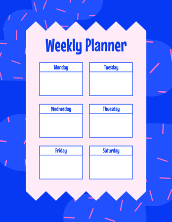 Platilla de diseño Weekly Schedule in Blue Notepad 8.5x11in
