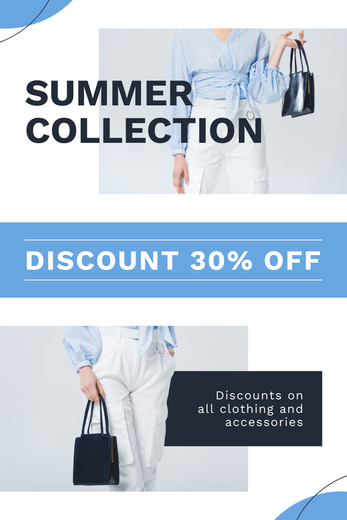 Designvorlage Summer Collection of Fashion Accessories für Pinterest