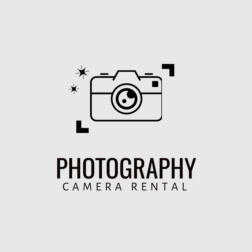 Plantilla de diseño de Rental Cameras Service Emblem Logo 1080x1080px 