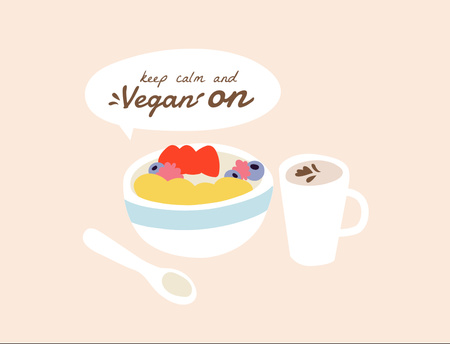 Vegan Lifestyle Concept With Served Dish Postcard 4.2x5.5inデザインテンプレート