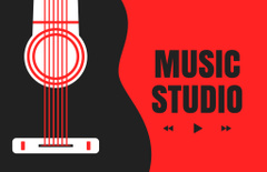 Music Studio Ad with Illustration of Guitar