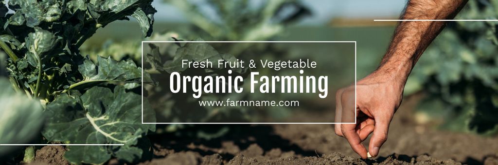 Organic Farming Promotion Twitter Šablona návrhu